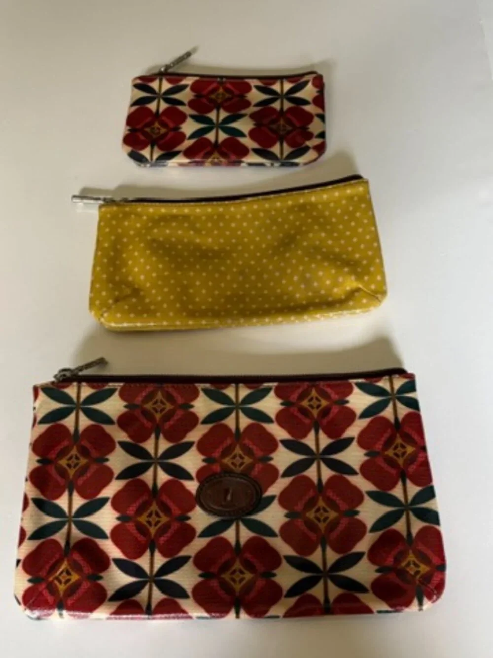 Set of 3 Fossil zip bags